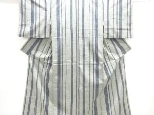 縞織出し手織り紬着物